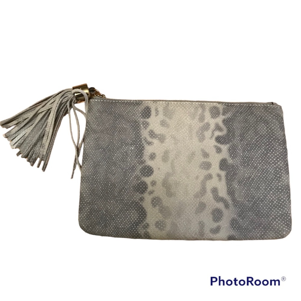 G.I.L.I. Faux Leather Snake Print Clutch